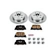 KOE2319 Rear Brake Disc and Pad Kit, Natural Finish, Plain Surface, 5 Lugs, 268 mm, Ceramic, OE Replacement