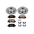 KOE2322 Rear Brake Disc and Pad Kit, Natural Finish, Plain Surface, 5 Lugs, 287 mm, Ceramic, OE Replacement