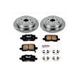 2002 Acura MDX - Rear Brake Disc and Pad Kit, Natural Finish, Plain Surface, 5 Lugs, 313 mm, Ceramic, 3.5L 6Cyl, OE Replacement