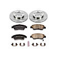 KOE2386 Front Brake Disc and Pad Kit, Natural Finish, Plain Surface, 5 Lugs, 261.6 mm, Ceramic, OE Replacement