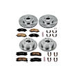 4-Wheel Set Power Stop&reg; KOE2395 Front and Rear OE Stock Replacement Low-Dust Ceramic Brake Pad and Rotor Kit