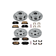 4-Wheel Set Power Stop&reg; KOE2416 Front and Rear OE Stock Replacement Low-Dust Ceramic Brake Pad and Rotor Kit