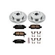 KOE2427 Rear Brake Disc and Pad Kit, Plain Surface 5 Lugs 308 mm Ceramic OE Replacement