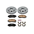 KOE2435 Front Brake Disc and Pad Kit, Natural Finish, Plain Surface, 5 Lugs, 296 mm, Ceramic, Z17 OE Replacement