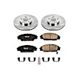 KOE2439 Front Brake Disc and Pad Kit, Natural Finish, Plain Surface, 5 Lugs, 300 mm, Ceramic, Z17 OE Replacement