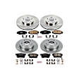 4-Wheel Set Power Stop&reg; KOE2440 Front and Rear OE Stock Replacement Low-Dust Ceramic Brake Pad and Rotor Kit