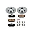 KOE2451 Rear Brake Disc and Pad Kit, Natural Finish, Plain Surface, 5 Lugs, 280 mm, Ceramic, Z17 OE Replacement