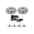 KOE2453 Rear Brake Disc and Pad Kit, Natural Finish, Plain Surface, 5 Lugs, 280 mm, Ceramic, Z17 OE Replacement