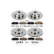 4-Wheel Set Power Stop&reg; KOE2557 Front and Rear OE Stock Replacement Low-Dust Ceramic Brake Pad and Rotor Kit