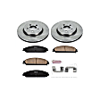 KOE2560 Front Brake Disc and Pad Kit, Plain Surface 5 Lugs 344.9 mm Ceramic OE Replacement