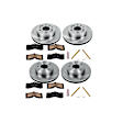 1976 Chevrolet Corvette - Front and Rear Brake Disc and Pad Kit, Natural Finish, Plain Surface, 5 Lugs, 298 mm, Ceramic, 5.7L 8Cyl, Z17 OE Replacement
