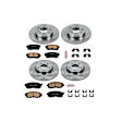 2004 Nissan 350Z - Front and Rear Brake Disc and Pad Kit, Natural Finish, Plain Surface, 5 Lugs, 291.9 mm, Ceramic, 1 Piston Front Caliper, 3.5L 6Cyl, OE Replacement