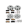 4-Wheel Set Power Stop&reg; KOE2711 Front and Rear OE Stock Replacement Low-Dust Ceramic Brake Pad and Rotor Kit