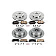 4-Wheel Set Power Stop&reg; KOE2713 Front and Rear OE Stock Replacement Low-Dust Ceramic Brake Pad and Rotor Kit