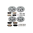 4-Wheel Set Power Stop&reg; KOE2725 Front and Rear OE Stock Replacement Low-Dust Ceramic Brake Pad and Rotor Kit