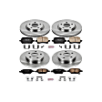 4-Wheel Set Power Stop&reg; KOE2731 Front and Rear OE Stock Replacement Low-Dust Ceramic Brake Pad and Rotor Kit