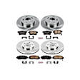 4-Wheel Set Power Stop&reg; KOE2742 Front and Rear OE Stock Replacement Low-Dust Ceramic Brake Pad and Rotor Kit