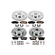 4-Wheel Set Power Stop&reg; KOE2743 Front and Rear OE Stock Replacement Low-Dust Ceramic Brake Pad and Rotor Kit