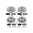 KOE2744 4-Wheel Set Front and Rear Brake Disc and Pad Kit, Plain Surface, 5 Lugs, Ceramic, Z17 OE Replacement
