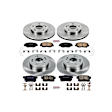 KOE2745 4-Wheel Set Front and Rear Brake Disc and Pad Kit, Plain Surface, 5 Lugs, Ceramic, 3.0L Engine, Sedan, Z17 OE Replacement