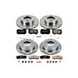 2002 Toyota Sequoia - Front and Rear Brake Disc and Pad Kit, Natural Finish, Plain Surface, 6 Lugs, 312 mm, Ceramic, Models With Front caliper casting No. S13WE, 4.7L 8Cyl, Z17 OE Replacement