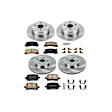 4-Wheel Set Power Stop&reg; KOE2774 Front and Rear OE Stock Replacement Low-Dust Ceramic Brake Pad and Rotor Kit