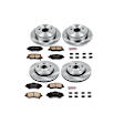 4-Wheel Set Power Stop&reg; KOE2798 Front and Rear OE Stock Replacement Low-Dust Ceramic Brake Pad and Rotor Kit