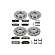 KOE2804 4-Wheel Set Front and Rear OE Stock Replacement Low-Dust Ceramic Brake Pad and Rotor Kit, With 350mm Front Rotor