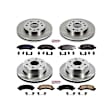 4-Wheel Set Power Stop&reg; KOE2826 Front and Rear OE Stock Replacement Low-Dust Ceramic Brake Pad and Rotor Kit