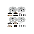 4-Wheel Set Power Stop&reg; KOE2828 Front and Rear OE Stock Replacement Low-Dust Ceramic Brake Pad and Rotor Kit