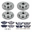 4-Wheel Set Power Stop&reg; KOE2860 Front and Rear OE Stock Replacement Low-Dust Ceramic Brake Pad and Rotor Kit