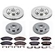 4-Wheel Set Power Stop&reg; KOE2875 Front and Rear OE Stock Replacement Low-Dust Ceramic Brake Pad and Rotor Kit