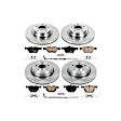 4-Wheel Set Power Stop&reg; KOE2886 Front and Rear OE Stock Replacement Low-Dust Ceramic Brake Pad and Rotor Kit