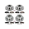 4-Wheel Set Power Stop&reg; KOE2895 Front and Rear OE Stock Replacement Low-Dust Ceramic Brake Pad and Rotor Kit