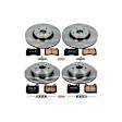 4-Wheel Set Power Stop&reg; KOE2896 Front and Rear OE Stock Replacement Low-Dust Ceramic Brake Pad and Rotor Kit