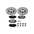 KOE2964 Front Brake Disc and Pad Kit, Natural Finish, Plain Surface, 5 Lugs, 303 mm, Ceramic, Z17 OE Replacement