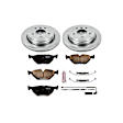 KOE2970 Rear Brake Disc and Pad Kit, Natural Finish, Plain Surface, 5 Lugs, 294 mm, Ceramic, Z17 OE Replacement