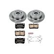 KOE2977 Rear Brake Disc and Pad Kit, Natural Finish, Plain Surface, 5 Lugs, 310 mm, Ceramic, OE Replacement