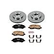 KOE2992 Front Brake Disc and Pad Kit, Natural Finish, Plain Surface, 5 Lugs, 276 mm, Ceramic, Z17 OE Replacement