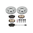 KOE3008 Front Brake Disc and Pad Kit, Natural Finish, Plain Surface, 4 Lugs, 260 mm, Ceramic, Z17 OE Replacement