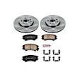 KOE3031 Front Brake Disc and Pad Kit, Natural Finish, Plain Surface, 5 Lugs, 321 mm, Ceramic, Z17 OE Replacement