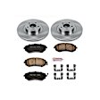 KOE3038 Front Brake Disc and Pad Kit, Natural Finish, Plain Surface, 5 Lugs, 292 mm, Ceramic, OE Replacement
