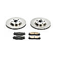 KOE3053 Front Brake Disc and Pad Kit, Plain Surface 5 Lugs 296 mm Ceramic OE Replacement