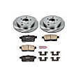 KOE3060 Rear Brake Disc and Pad Kit, Natural Finish, Plain Surface, 5 Lugs, 302 mm, Ceramic, OE Replacement