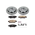 KOE3072 Rear Brake Disc and Pad Kit, Natural Finish, Plain Surface, 5 Lugs, 315 mm, Ceramic, Z17 OE Replacement