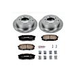 KOE3073 Rear Brake Disc and Pad Kit, Natural Finish, Plain Surface, 5 Lugs, 345 mm, Ceramic, OE Replacement