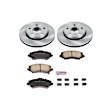 KOE3097 Front Brake Disc and Pad Kit, Natural Finish, Plain Surface, 5 Lugs, 302 mm, Ceramic, OE Replacement