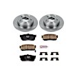 KOE3099 Rear Brake Disc and Pad Kit, Natural Finish, Plain Surface, 5 Lugs, 257 mm, Ceramic, Z17 OE Replacement