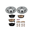 KOE3106 Rear Brake Disc and Pad Kit, Natural Finish, Plain Surface, 4 Lugs, 258 mm, Ceramic, Z17 OE Replacement