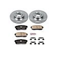 KOE3146 Rear Brake Disc and Pad Kit, Natural Finish, Plain Surface, 5 Lugs, 301 mm, Ceramic, Z17 OE Replacement